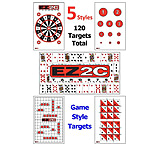 Image of EZ2C Targets 120 5 Game Style Targets, Red and Black Ink, 11x17in