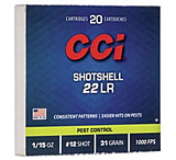 CCI Ammunition CCI Rimfire Shotshell Ammunition .22 LR 1/15 oz #12 31 gr 1000 fps 2000/ct 100-20/ct Boxes 7F275250