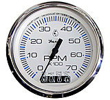 Image of Faria Beede Instruments Chesapeake White SS 4" Tachometer w/Systemcheck Indicator
