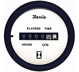 Image of Faria Beede Instruments Euro White 2&quot; Hourmeter 10,000 Hrs 12-32 VDC