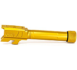 Image of Faxon Firearms Match Series Glock 43/43X Threaded Barrel, 9mm Caliber, 1-10 Twist, 416-R Stainless Steel, TiN PVD, Gold, GB910N43SGQ-T-TIN