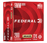 Federal Champion Training 9mm Luger 124 Grain Full Metal Jacket Brass Cased Pistol Ammunition