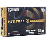 Federal Premium Gold Medal 6.5mm Creedmoor 140 Grain Berger Hybrid Target Brass Cased Centerfire Rifle Ammo, 20 Rounds, GM65CRDBH2