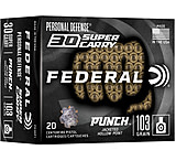 Federal Premium 30 Super Carry 103 Grain Punch HP Brass Centerfire Pistol Ammo, 20 Rounds, PD30P1