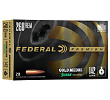 Federal Premium GOLD MEDAL .260 142 Grain Sierra MatchKing Boat Tail Hollow Point Centerfire Rifle Ammunition