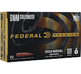 Federal Premium Gold Medal 6mm Creedmoor 109 Grain Long Range Hybrid Target Brass Cased Centerfire Rifle Ammunition