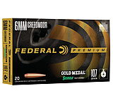 Federal Premium Gold Medal SMK 6mm Creedmoor 107 Grain Sierra MatchKing Boat Tail Hollow Point Centerfire Rifle Ammunition