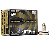 Federal Premium Personal Defense HST 357 Sig 125 Grain Jacketed Hollow Point Nickel-Plated Cased Centerfire Pistol Ammo, 20 Rounds, P357SHST1S