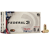 Federal Premium 9 mm Luger 115 Grain Jacketed Hollow Point Brass Casing Centerfire Pistol Ammunition