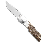 Image of Finch Knife Co. Jackrabbit Lockback Brown/White Stag 3.50 Satin CA053CED