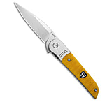 Image of Finch Knife Co. Stinger Liner Lock Knife Yellow Jacket Ribbed Bone 3 Satin ED8F717C