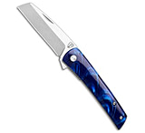 Image of Finch Knife Co. Oxbow Liner Lock Knife Deep Blue Resin 3 Satin/SW 8E2AB654