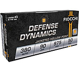 Fiocchi Defense Dynamics .380 ACP 90 Grain JHP Brass Cased Pistol Ammunition