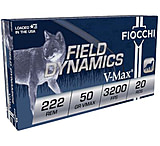 Fiocchi Field Dynamics .222 Remington 50 Grain VMAX Brass Rifle Ammunition