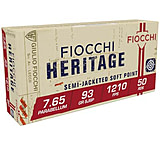 Image of Fiocchi Heritage .30 Luger 93 Grain JSP Brass Cased Pistol Ammunition