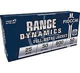 Fiocchi Range Dynamics 25 Auto 50 Grain FMJ Brass Pistol Ammo, 50 Rounds, 25AP