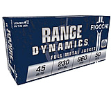 Fiocchi Range Dynamics .45ACP 230 Grain FMJ Brass Pistol Ammo, 50 Rounds, 45A500