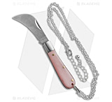 Image of Fire Mountain Wild Boar Pink Acrylic Necklace 1.50in Folding Knife