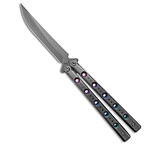 Image of Flytanium Fly One Balisong Knife #39 Candy Buttons Titanium 4.6 Stonewash AB103DD3