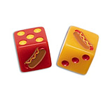 Image of Flytanium Wiener Warrior Hotdog Dice Red + Yellow Set of 2 BD8691AB