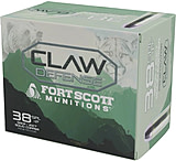 Fort Scott Munitions Claw Defense 38SPL +P 135 grain Flat Nose Brass Cased Pistol Ammunition, 20 Rounds, 38+P-135-SCVFNCD