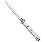 Image of Frank Beltrame Frank B 11 Italian Stiletto Automatic Knife White Pearlex 5 Bayonet DF286FAD