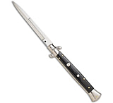 Image of Frank Beltrame Frank B 11 Italian Stiletto Bayonet Automatic Knife Black Acrylic 5 Satin 44A5B735