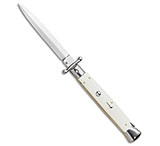 Image of Frank Beltrame Frank B. 11 Italian Stiletto Knife Swinguard Camel Bone Auto 5 Satin CEF16280
