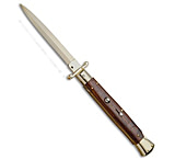 Image of Frank Beltrame 11 Italian Stiletto Swinguard Gold Plated 5.00in Automatic Folding Knife