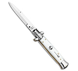 Image of Frank Beltrame Frank B. 7.5 Italian Stiletto Automatic Knife White Pearlex 3.4 Satin Bayo 38A4D84F