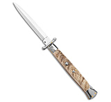 Image of Frank Beltrame Frank B. 9 Italian Stiletto Swinguard Dagger Auto Knife Ram Horn 4 Satin 77DBBC42