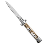 Image of Frank Beltrame Frank B Italian Stiletto Automatic Knife Stag Horn 4 Polish 6E61776A