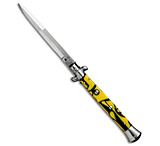 Image of Frank Beltrame SKM AB 11 Italian Stiletto Automatic Knife Killer Bee 5 Satin Bayonet FE5E92DB