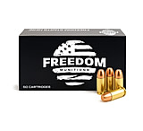 Freedom Munitions 9mm Luger 135 Grain Round Nose Flat Point Brass Pistol Ammunition
