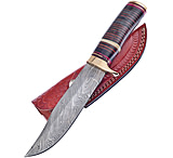 Image of Frost Damascus Bowie Stacked Leather Knife