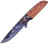 Image of Frost Wildlife Deer Wood 3.75in A/O Folding Knife