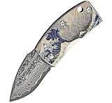 Image of G.Sakai Money Clip Framelock Blue Wave Folding Knife