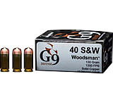 G9 Defense .40 S&amp;W 130 Grain Woodsman Brass Cased Pistol Ammunition