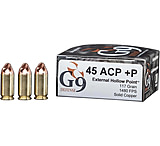 G9 Defense 45 ACP +P 117 Grain Hollow Point Brass Cased Pistol Ammunition