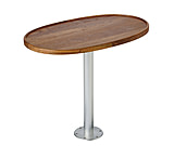 Image of Garelick 75449 Stowable 2.25&quot; Pedestal System With Table Top 30&quot; Height 18in x 30&quot; Table Top, Teak