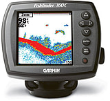 Image of Garmin FishFinder 160C, dual beam transducer (plastic transom/trolling motor mount with depth, temp) GPS Fishfinders 010-00403-00
