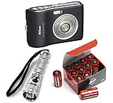 Image of 3-PC Photography / Flashlight Military Care Gift Set for Soldiers - Streamlight 2L Twin Task Titanium Flashlights 51015, 123A Lithium Batteries Box SF12, Nikon Cool Pix L15 8MP Digital Camera 9449