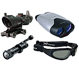 Image of 4-PC Commander Military Gift Package - Trijicon 4x32 ACOG Gunsight, Wiley X SG-1, ATN Night Jaguar NV Binoculars, Streamlight NF-2