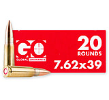 Image of Global Ordnance 7.62x39mm 123 Grain Full Metal Jacket Brass Cased Rifle Ammunition