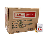 Global Ordnance M193 Rifle Ammunition 5.56X45 NATO 55gr FMJ 3162 fps 1000/ct Case 50-20/ct 4BD5E291