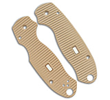 Image of Glow Rhino Spyderco Paramilitary 3 Tan G-10 Scales - Green Tritium A2D80CB3