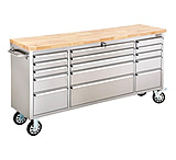 Image of Grizzly Industrial Drawer Stainless Steel Industrial Cabinet w/Wood Top