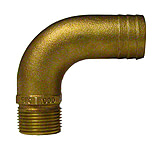 Image of GROCO 1-1/4&quot; NPT x 1-1/2&quot; ID Bronze Full Flow 90 Elbow Pipe to Hose Fitting