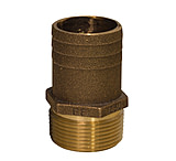 Image of GROCO 1-1/2&quot; NPT x 1-3/4&quot; Bronze Full Flow Pipe to Hose Straight Fitting