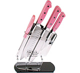 Image of Hen &amp; Rooster Seven Piece Kitchen Set Pink Knife